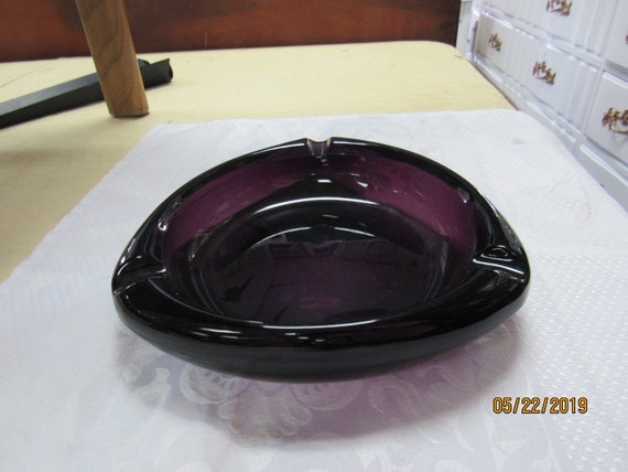 Art Glass purple ashtray