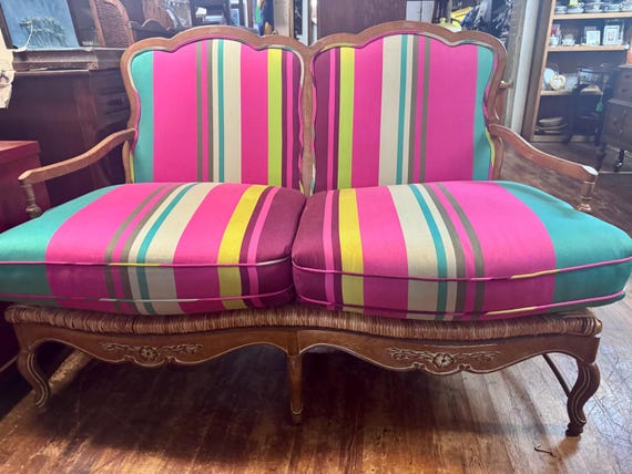 1970's colorful settee sofa
