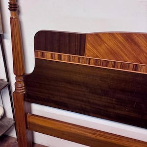 Art Deco two toned headboard & footboard