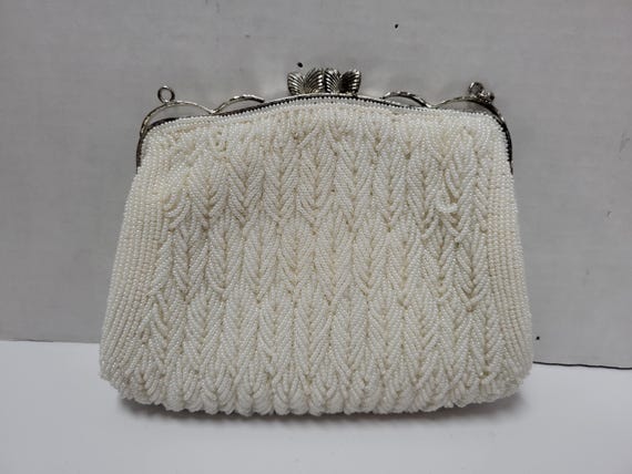 White Beaded Purse