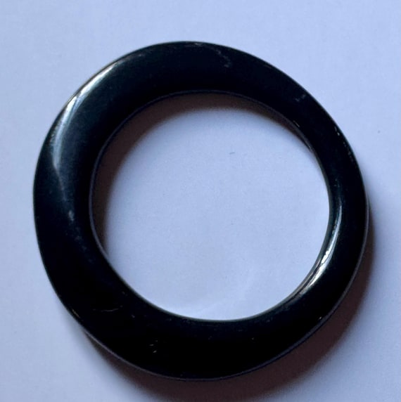 Art Deco black dome shape Bakelite bangle bracelet