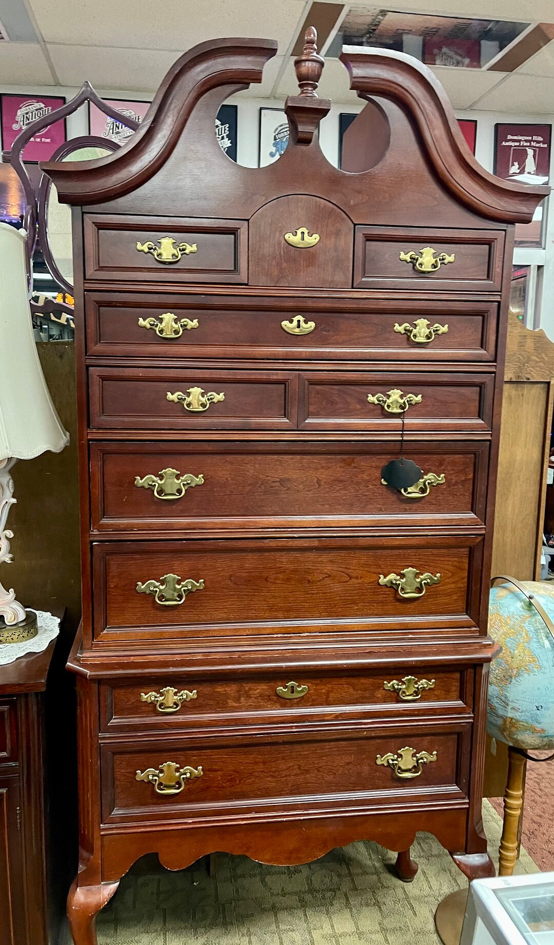 Bassett Queen Anne Highboy Chest of Drawers Etsy