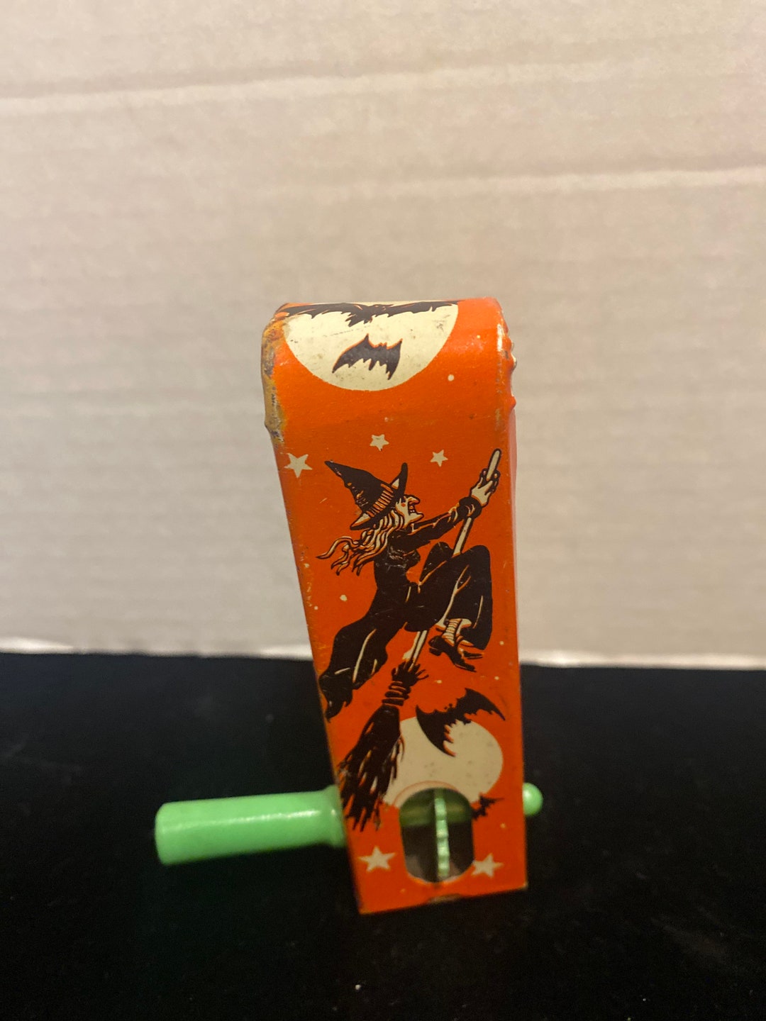 Halloween Tin Witch Noisemaker Toy Etsy