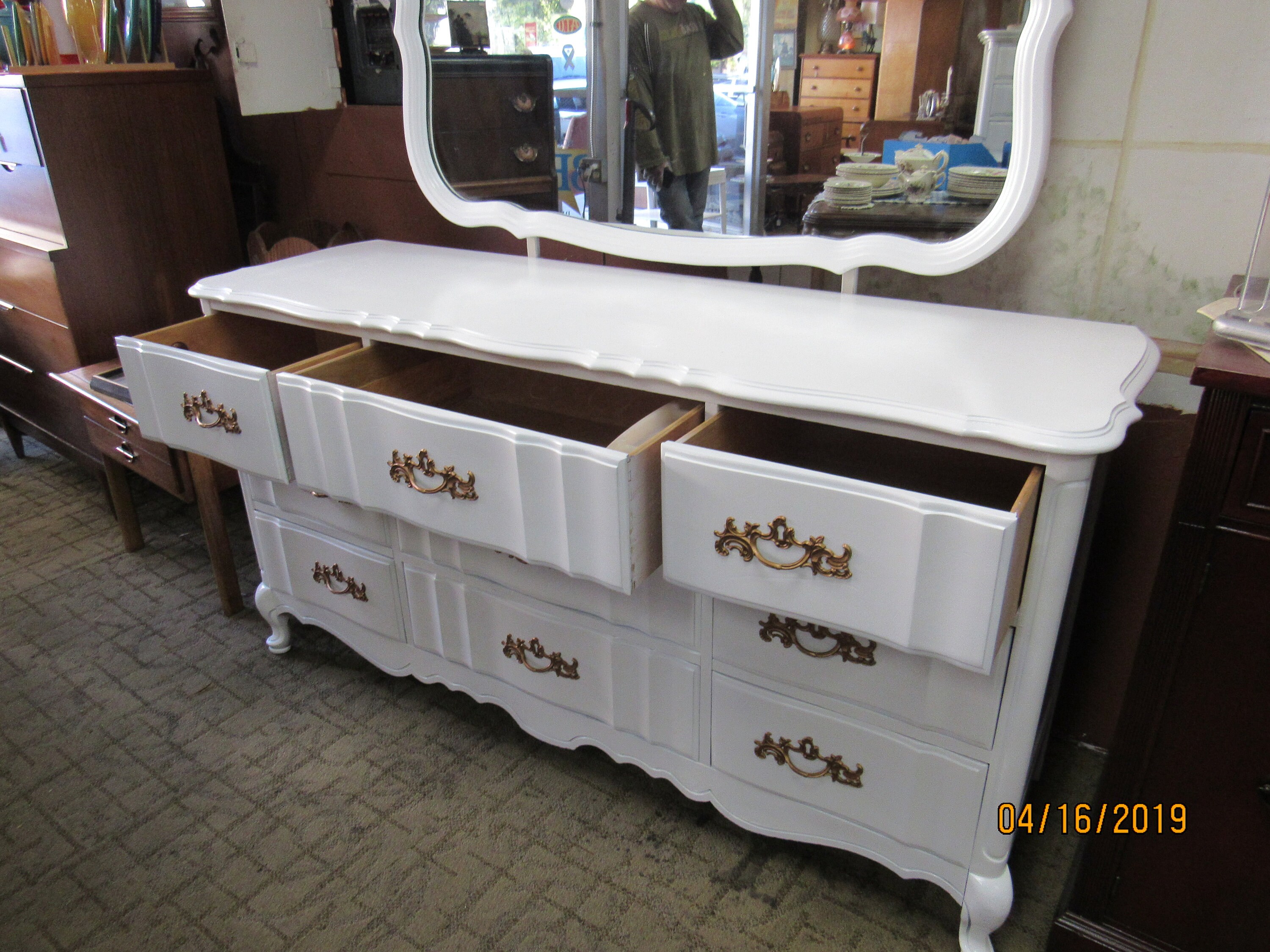 French Provincial Dresser And Mirror By Bassett