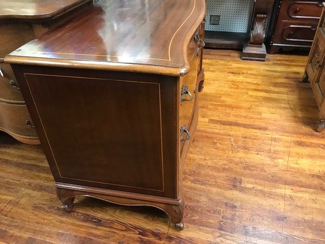 Burl Wood Dresser With Four Drawers