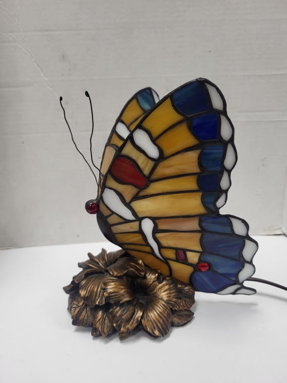 Stain Glass Butterfly Lamp
