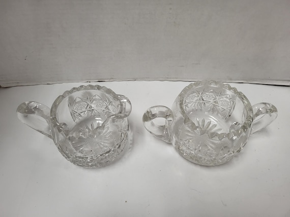 Cut Crystal Creamer & Sugar Bowl