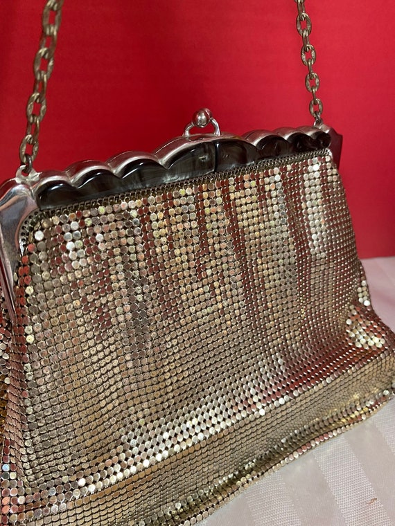 Silver Mesh Whiting and Davis evening bag - image 5