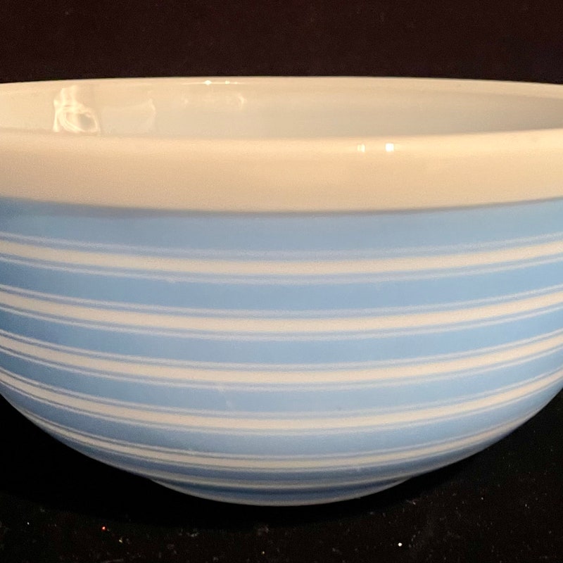 Blue Stripe Pyrex Bowl - Etsy