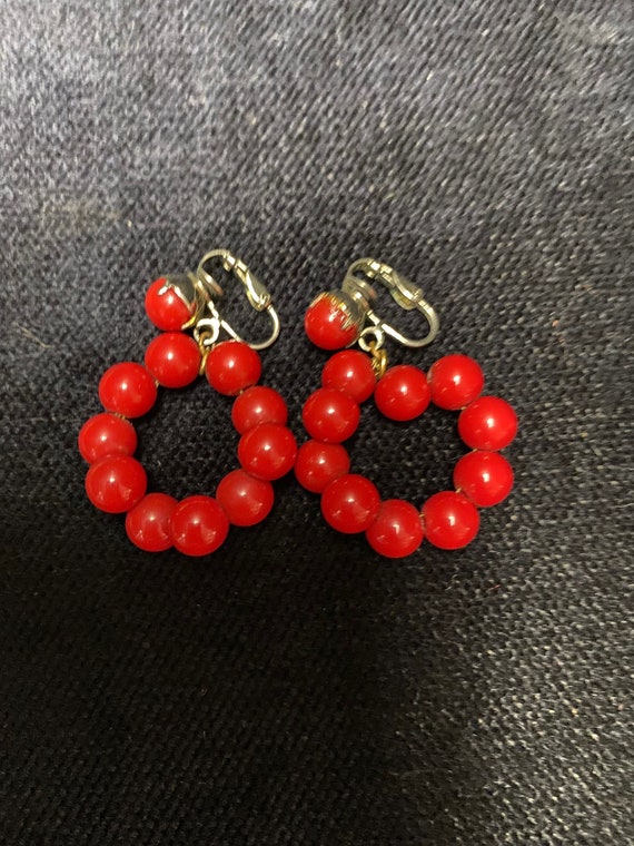 Red Bead Earrings