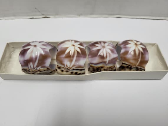 Carved Shell Napkin Holders