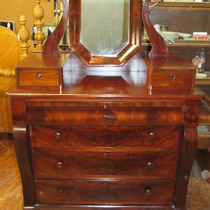 Antique Empire Dresser with Mirror