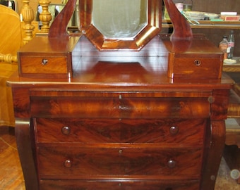 Antique Empire Dresser with Mirror