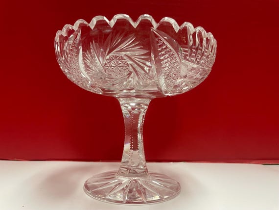 American Brilliant Cut Compote