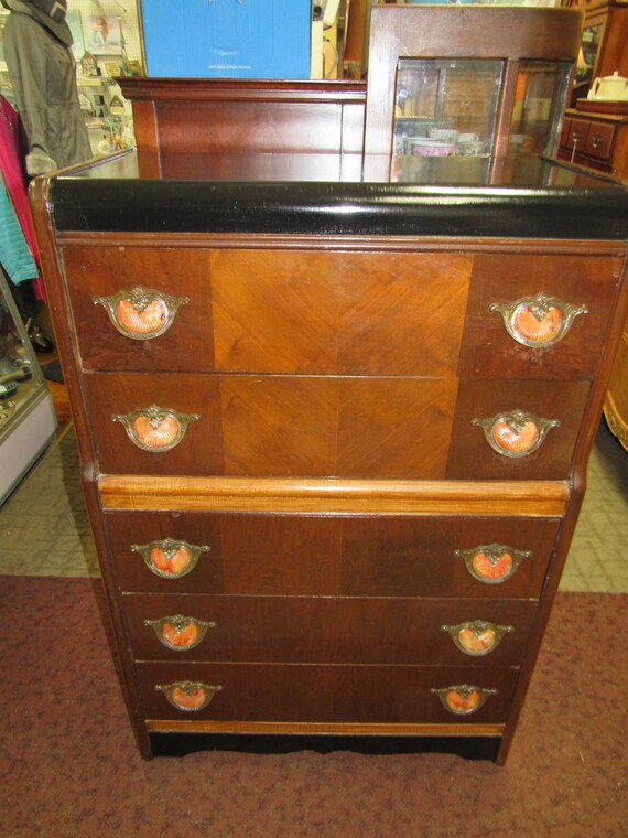 Art Deco Waterfall Highboy Dresser