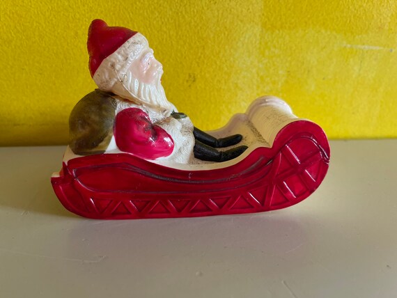 Celluloid Santa in sleigh