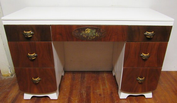 Vintage desk or vanity with seven drawers