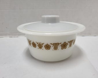 Pyrex Butterfly Gold Tub Dish
