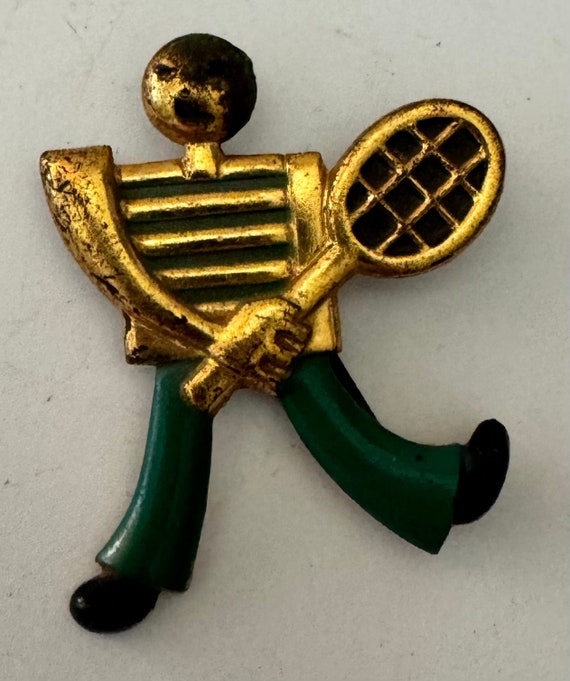 Tennis Player Brooch