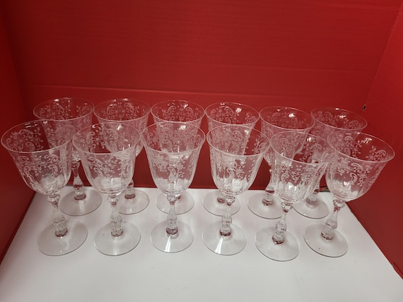 Fostoria Meadow Rose Applique stemware