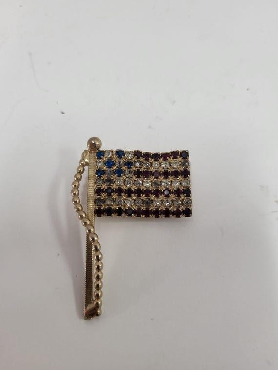 Rhinestone Flag Brooches - image 1