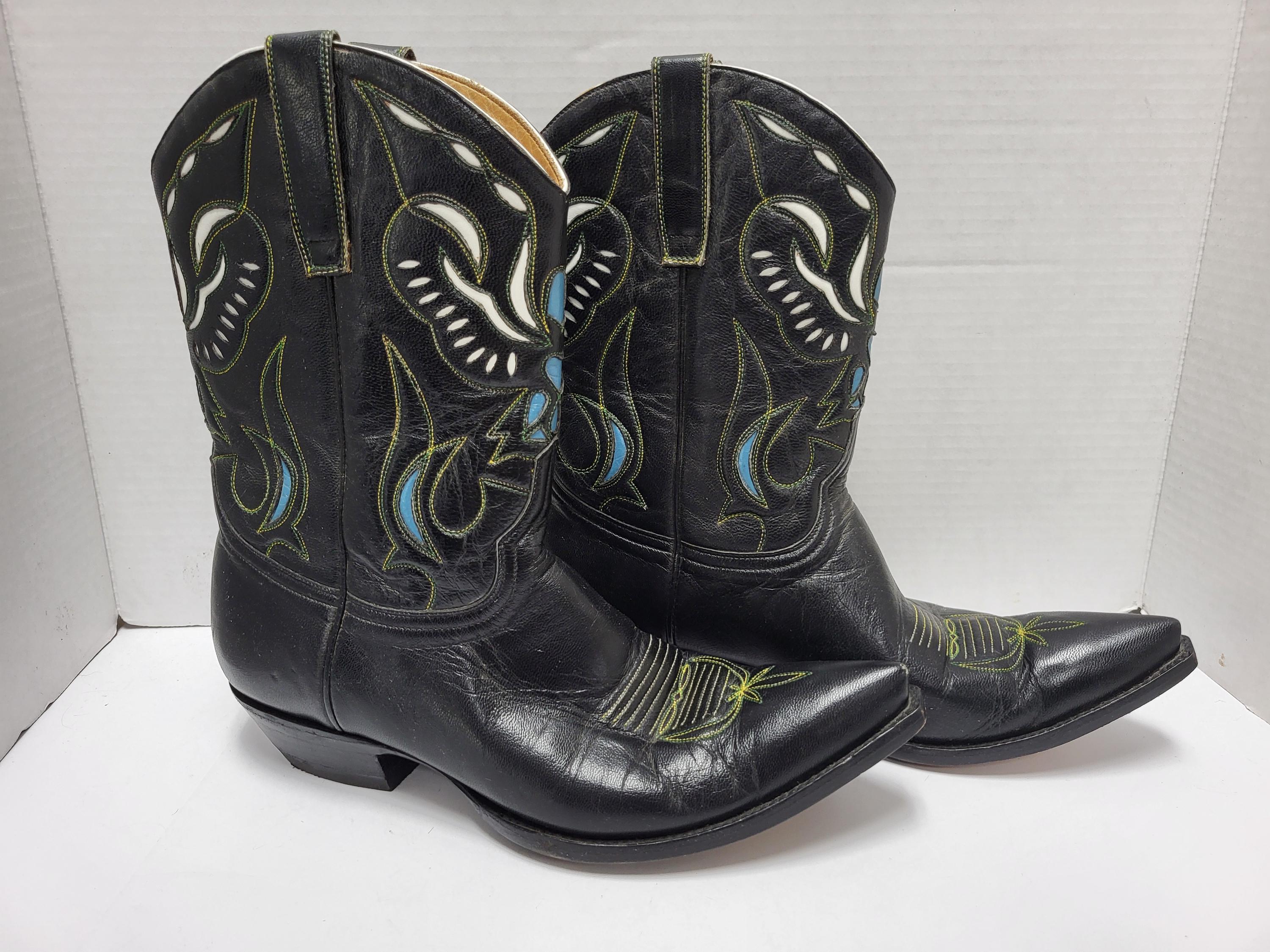 ウエスタンブーツ 　本革 　刺繍入り　オールドグリンゴ　黒 Old gringo boots - Etsy 日本