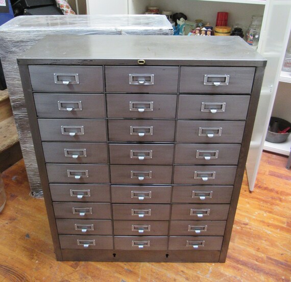 Industrial cabinet 27 drawers ideal for jewelry, parts or??