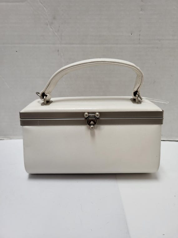 White Faux Leather Trilogy Bag