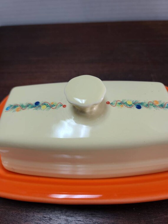 Fiesta Christmas butter dish
