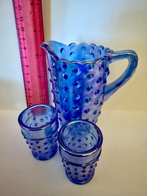 Miniature hobnail pitcher and glasses