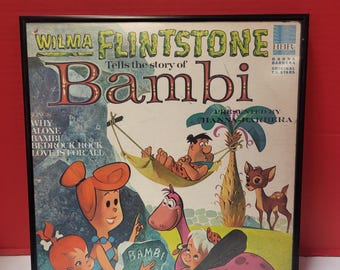Flintstone and Jetson's records framed