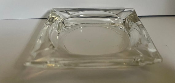 Art Deco clear ashtray