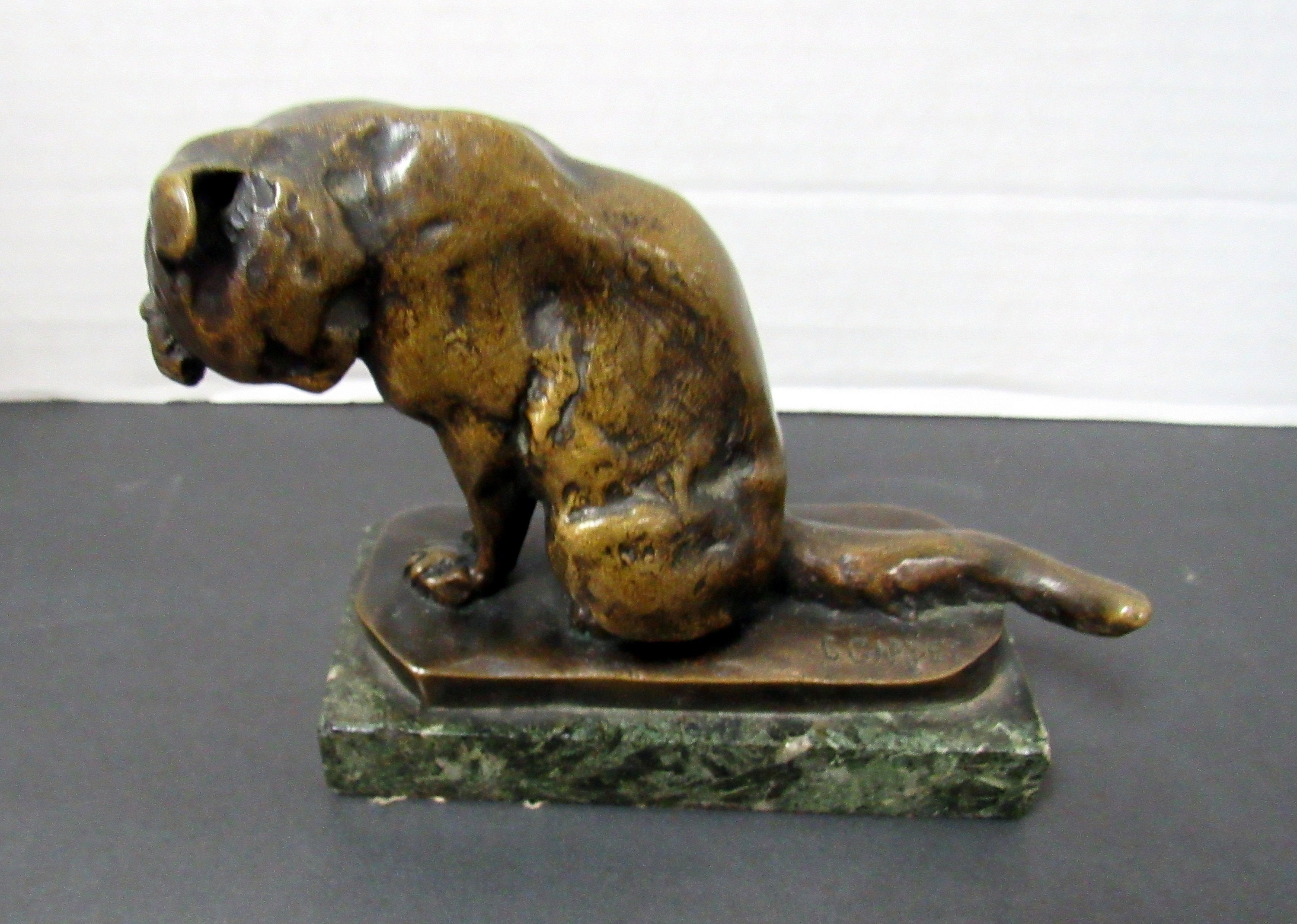 Cat La Chat Bronze Sculpture By George Gardet Cat La Chat Bronze Sculpture By George Gardet