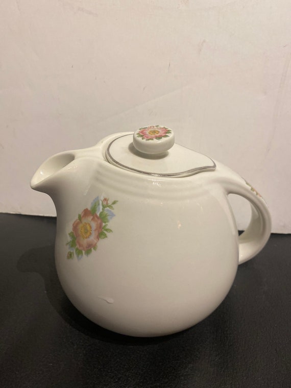 Hall White Rose Teapot