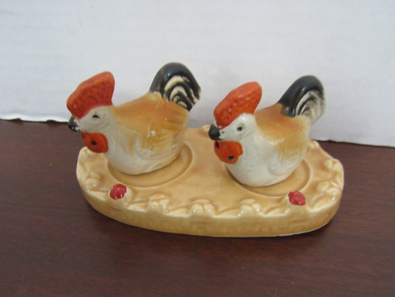 Mini Roosters Salt and Pepper Shakers