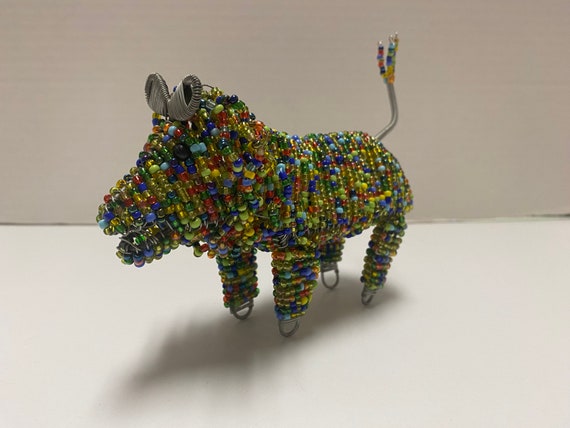 Beaded Wire Lion Sculpture