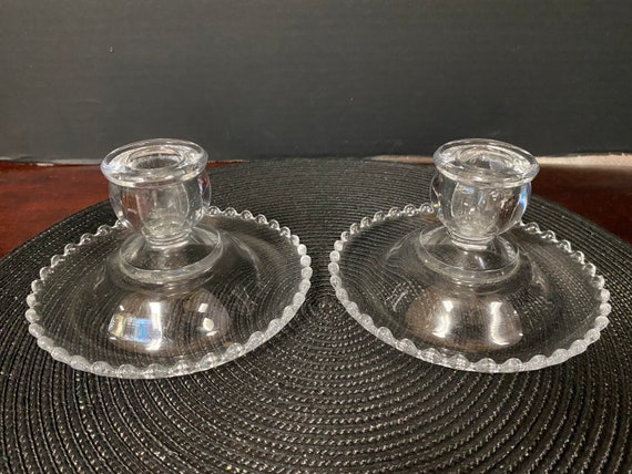 Pair of Candlewick Candle Holders