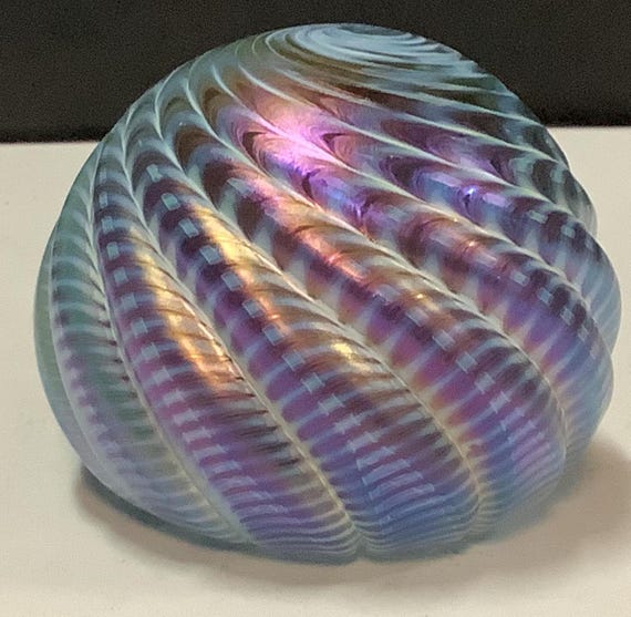 Iridescent Purple Swirl Paperweight
