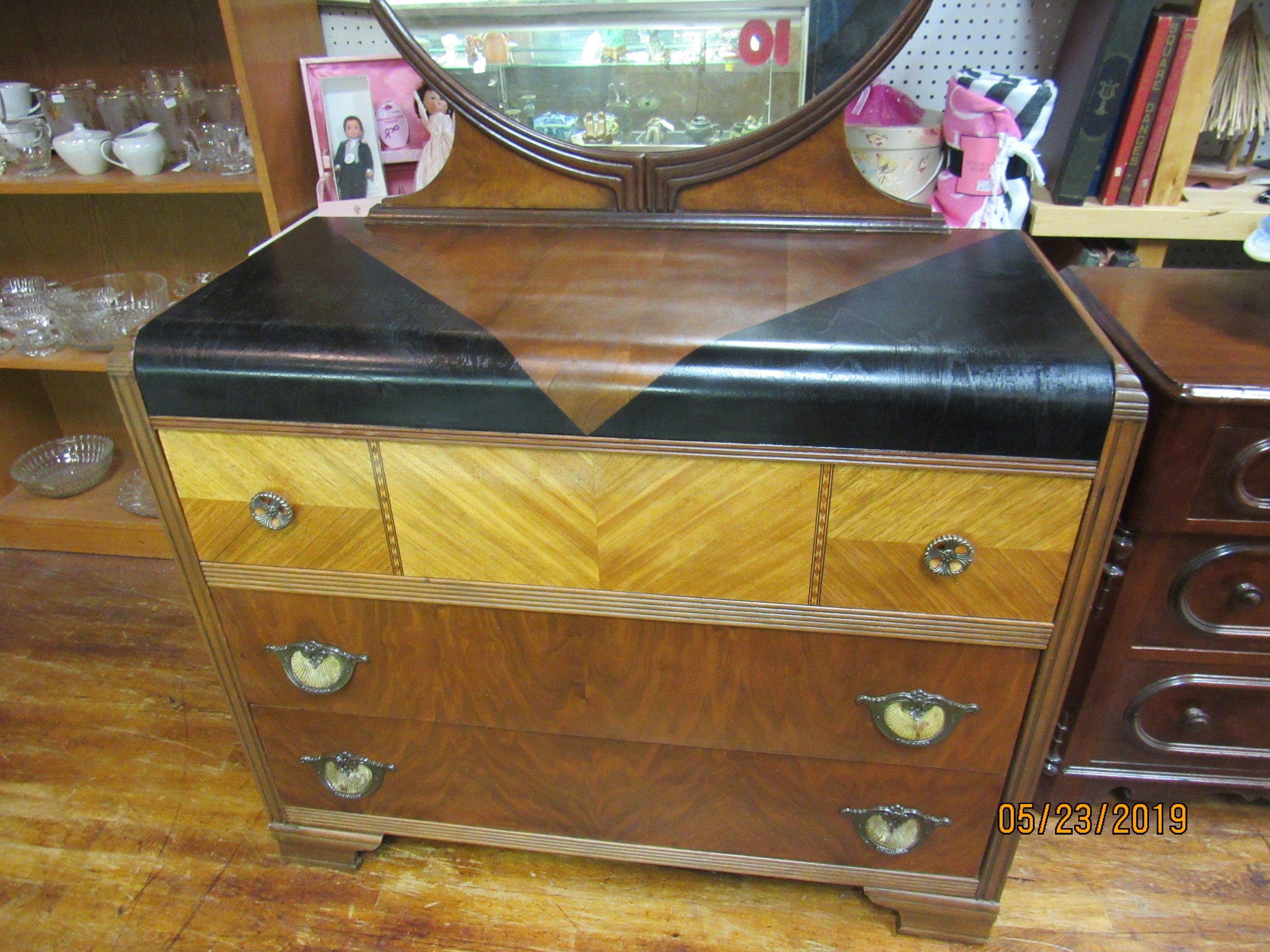 Art Deco Waterfall Dresser with Mirror