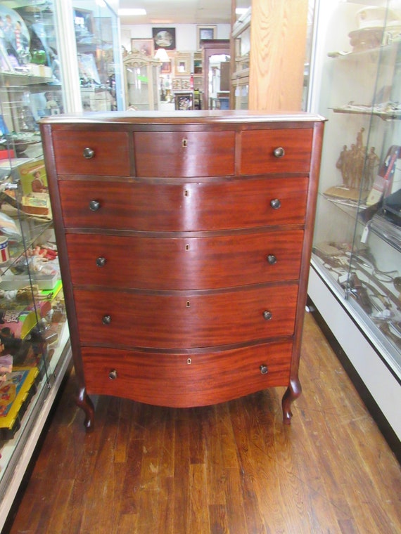 Vintage Mahogany Highboy Dresser Etsy