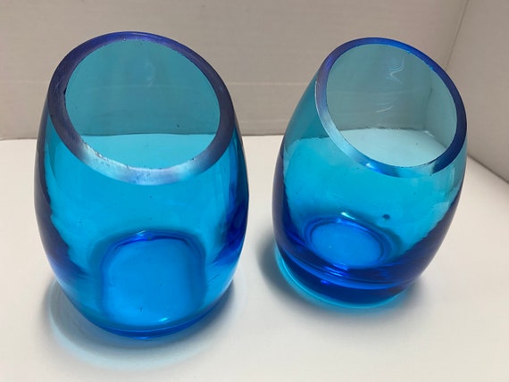 Optic Blue Candle Holder set