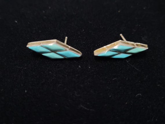 Turquoise Diamond Shaped Stud Earrings