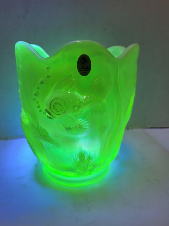 Fenton Vaseline Glass Vase