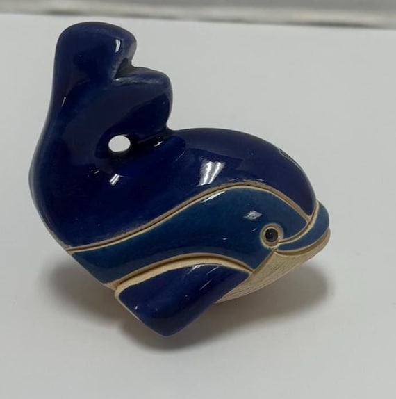 Blue glass Whale Figurine