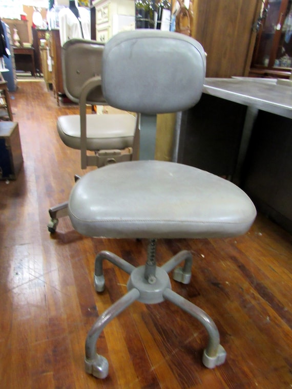 Tanker Desk Chair Industrial Gray Etsy