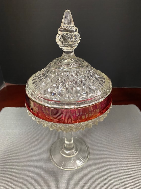 Indiana Ruby Compote Candy Dish