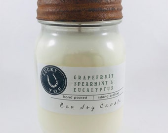 Grapefruit, Spearmint & Eucalyptus Eco Soy Vegan Candle