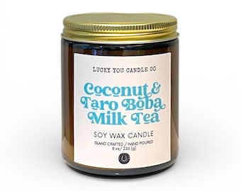 Coconut & Taro Boba Milk Tea Soy Candle