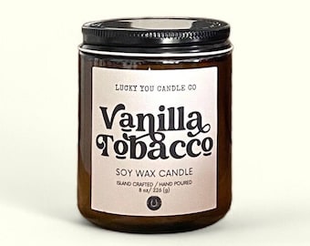 Vanilla & Tobacco Leaf  Soy Candle