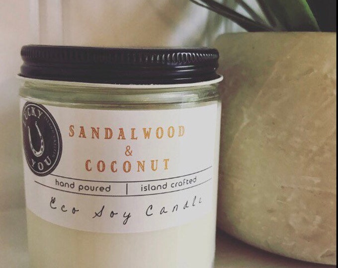 Featured listing image: Sandalwood & Coconut Eco Soy Vegan Candle